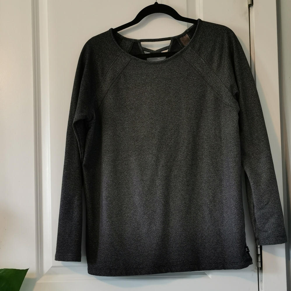 Grey Sweatshirt with Crossback Detail